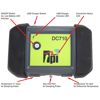 TPI DC710 Bluetooth-Enabled Flue Gas Analyser With Charger