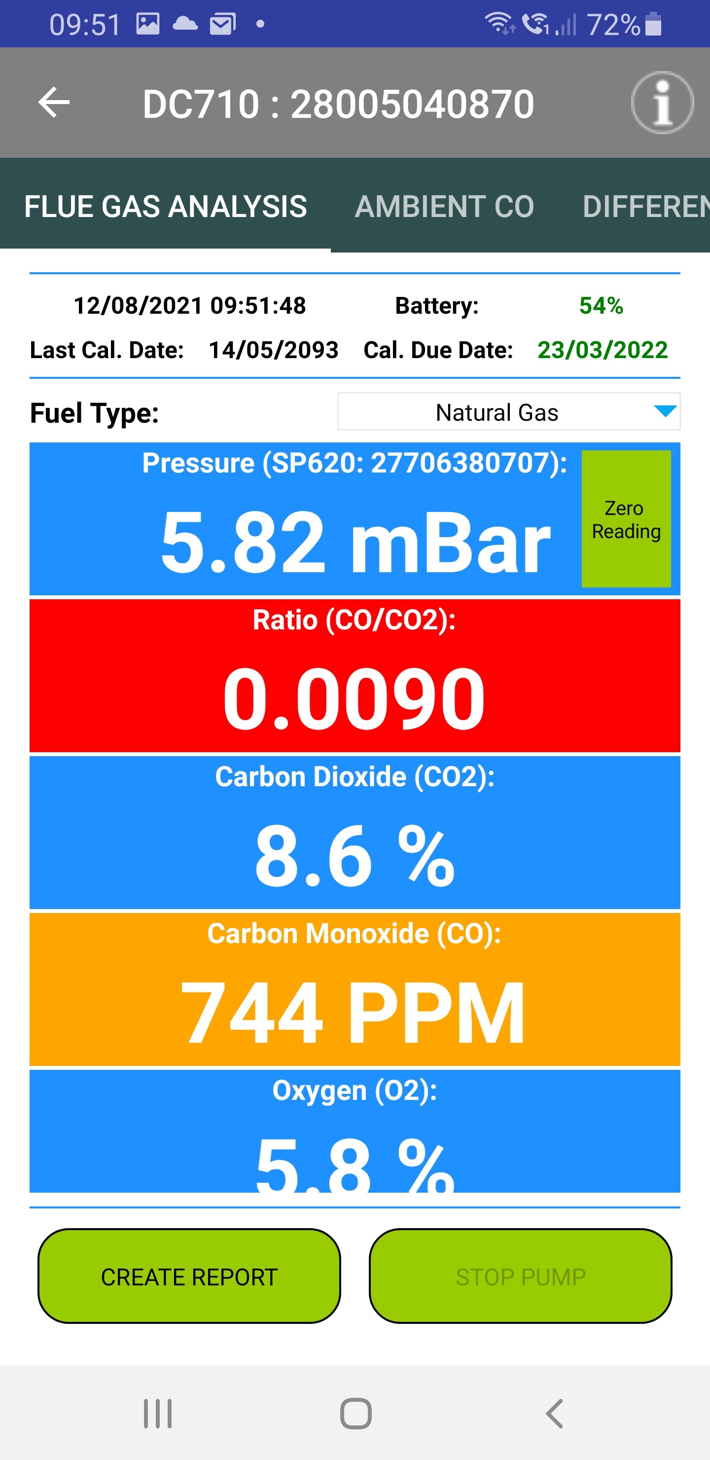 TPI DC710 Bluetooth-Enabled Flue Gas Analyser With Charger