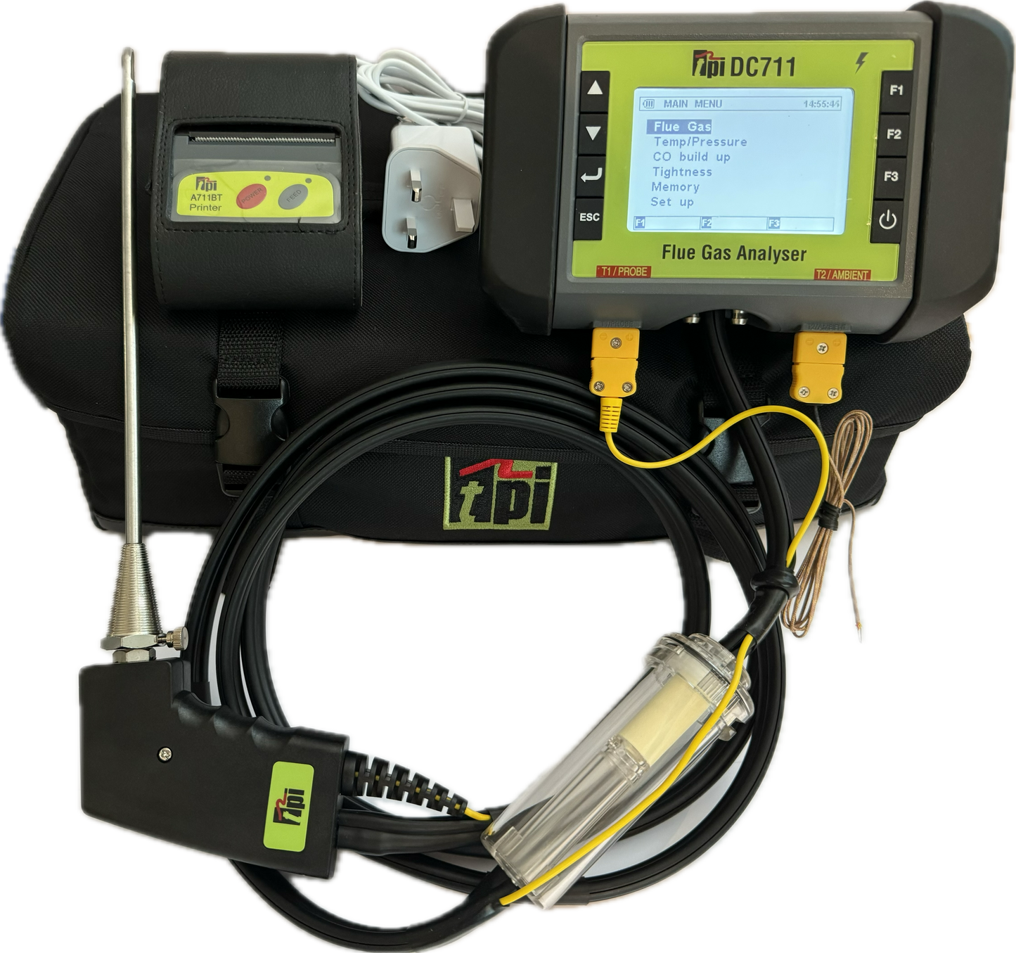 TPI DC711 Flue Gas Analyser With Probe And Charger