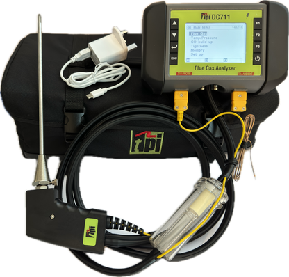 TPI DC711 Flue Gas Analyser With Probe And Charger