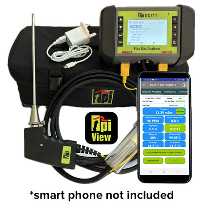 TPI DC711 Flue Gas Analyser With Probe And Charger