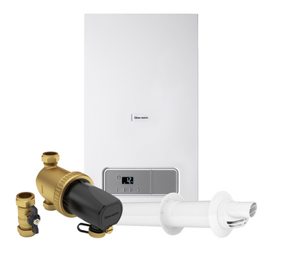 Glow-Worm Energy7 Combi Boiler With Horizontal Flue & System Filter